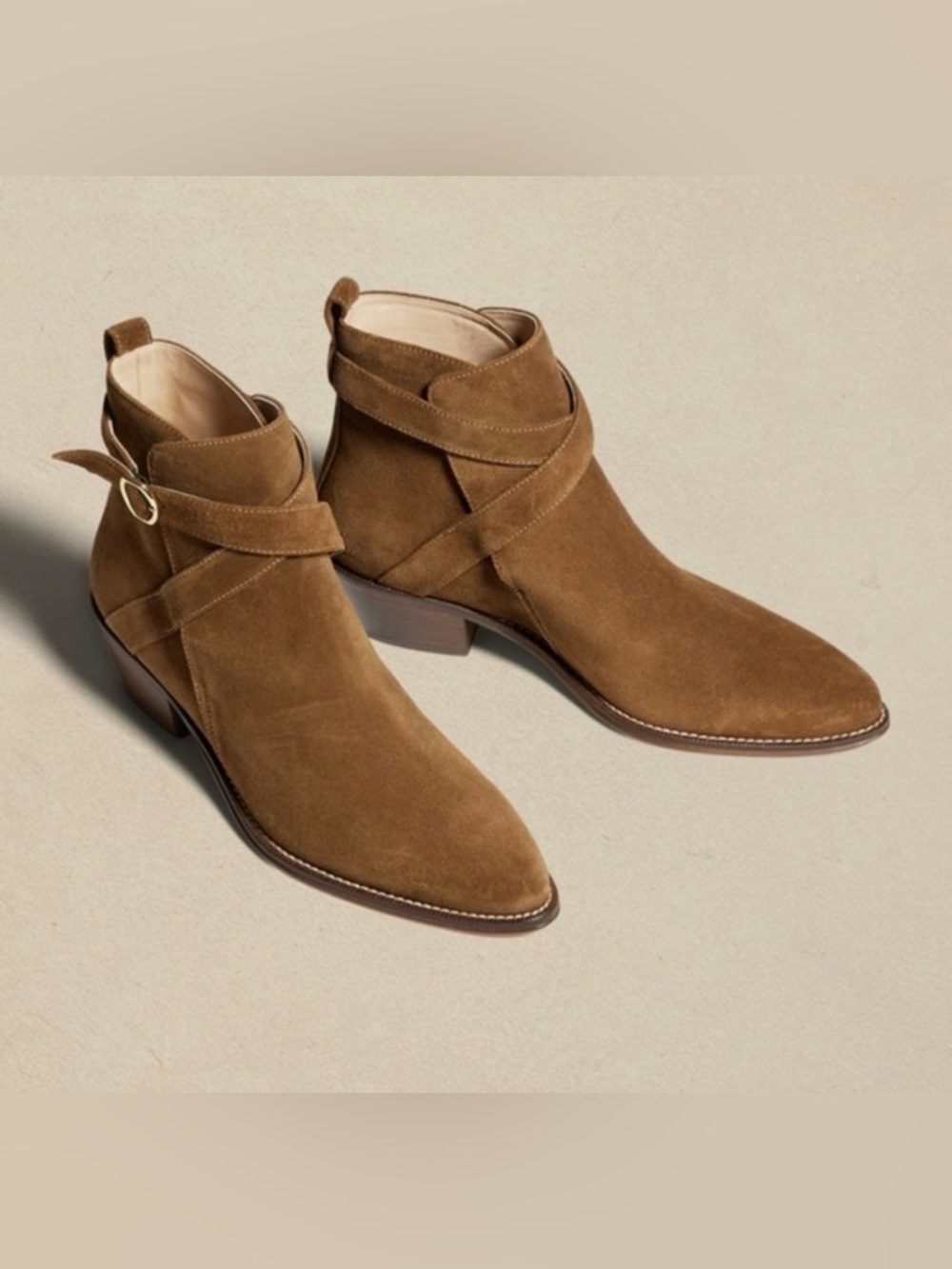Banana Republic Republic Stella Suede Leather Ankle Boot Career Chestnut Size 6